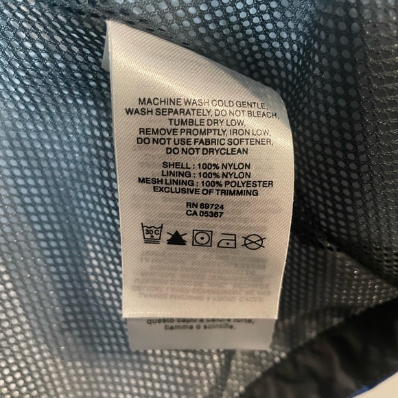 Columbia Bright Blue Hooded Rain Jacket Mesh Lining Sz M - Picture 9 of 11